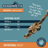 DOGGINSTIX Braided Lamb Collagen Double Knots
